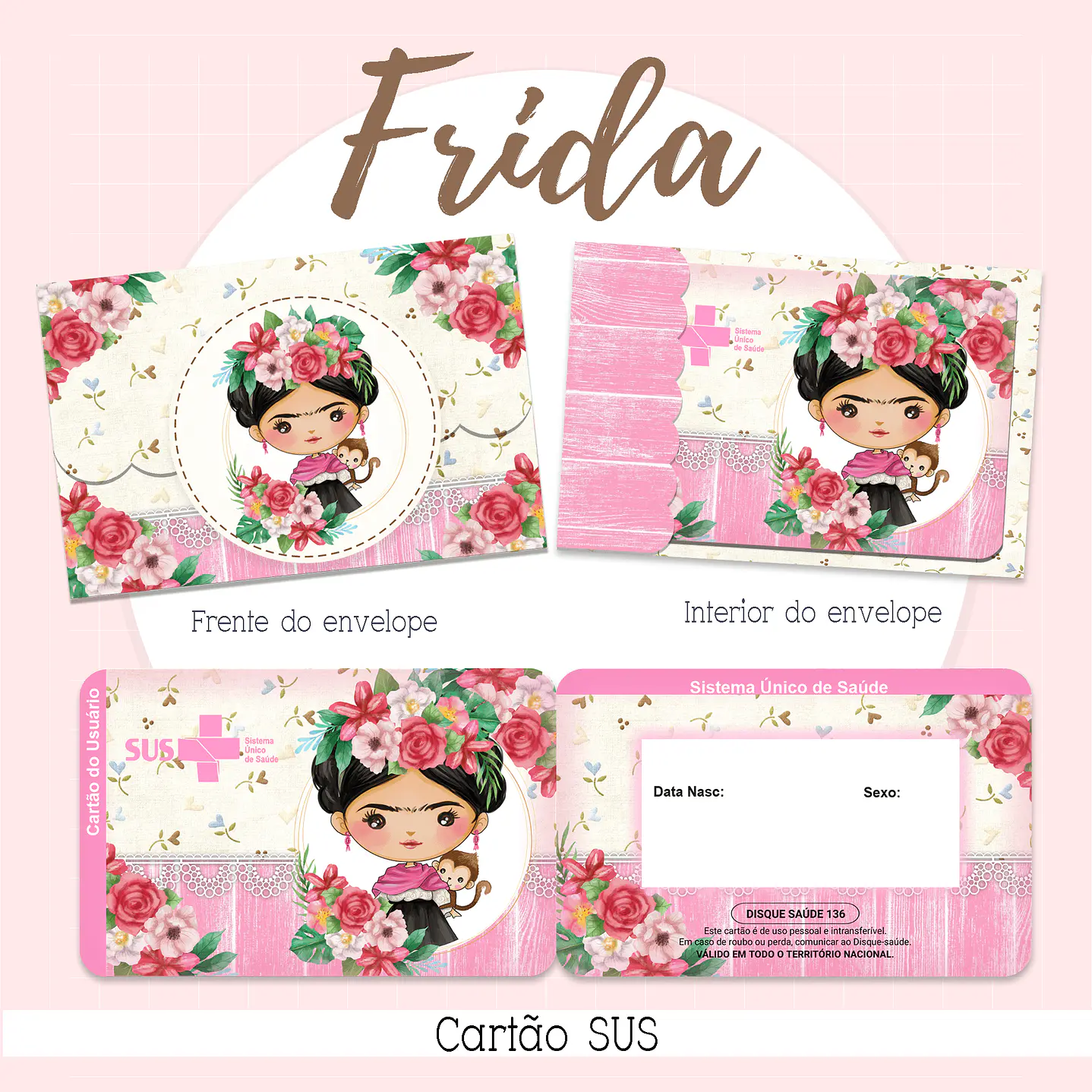 Pack Digital Cartão SUS - 18 Temas 18