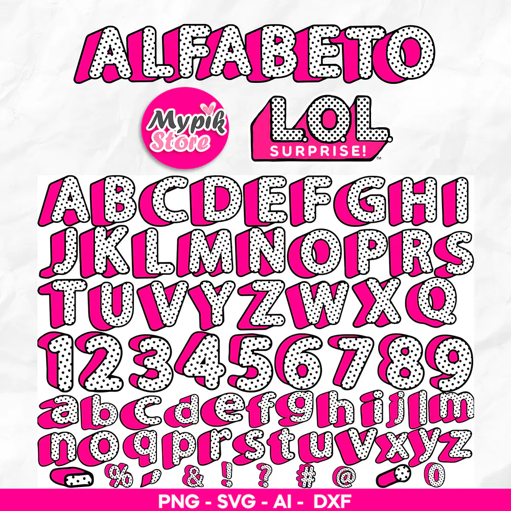 Kit Digital Alfabeto e Numero LOL Surprise