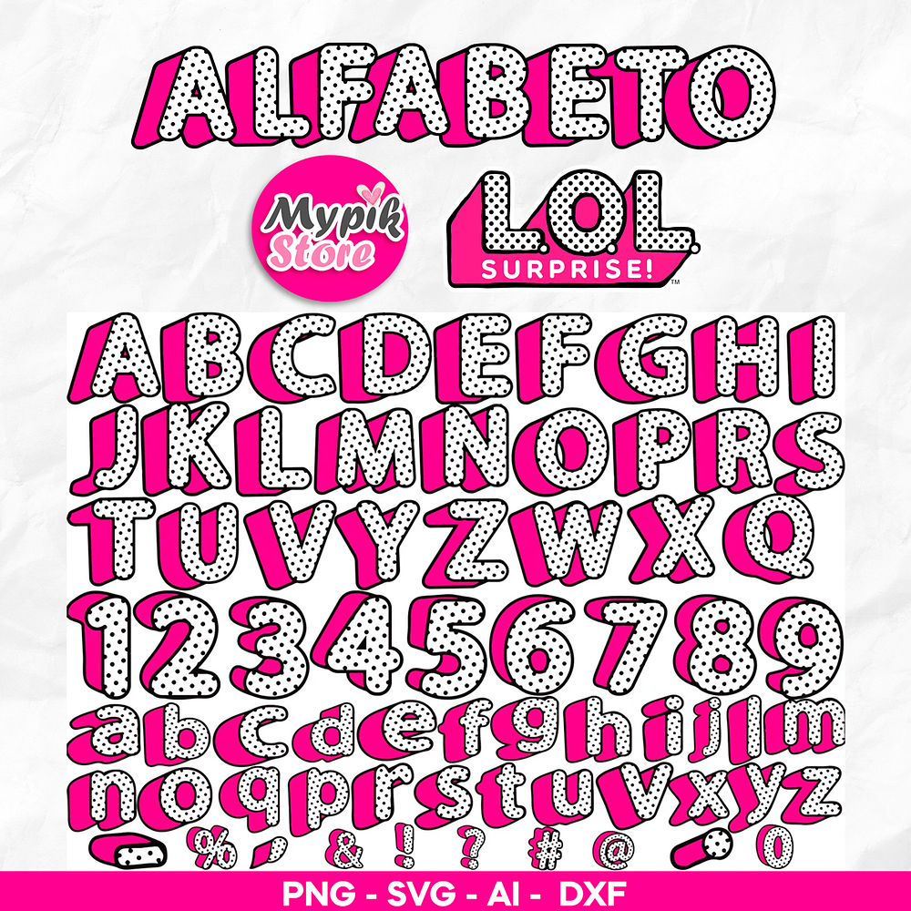 Kit Digital Alfabeto e Numero LOL Surprise 