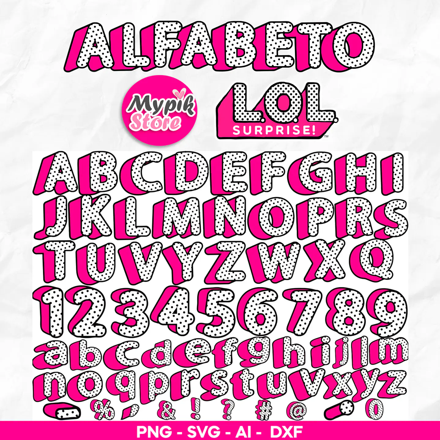Kit Digital Alfabeto e Numero LOL Surprise  1