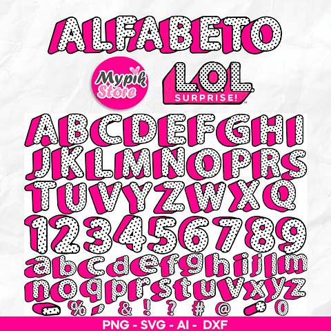 Kit Digital Alfabeto e Numero LOL Surprise 
