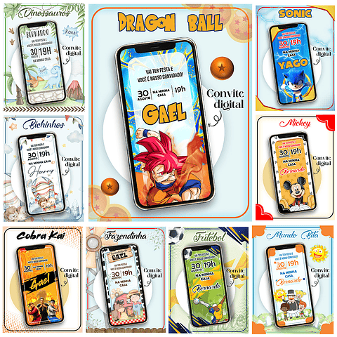 10 Convite Digital - Editável Corel Draw ﻿