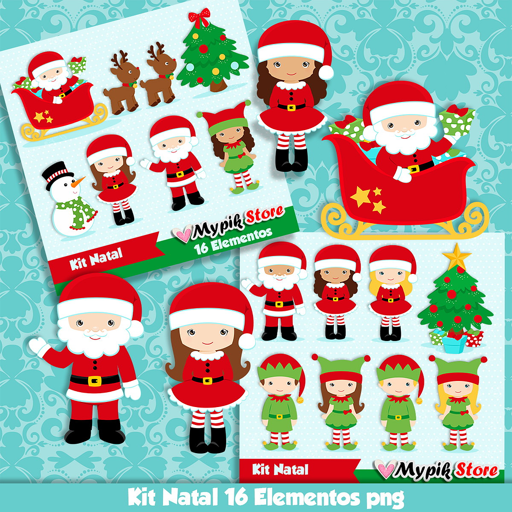 Mega paquete navideño con 170 kits digitales de imágenes digitales y documentos