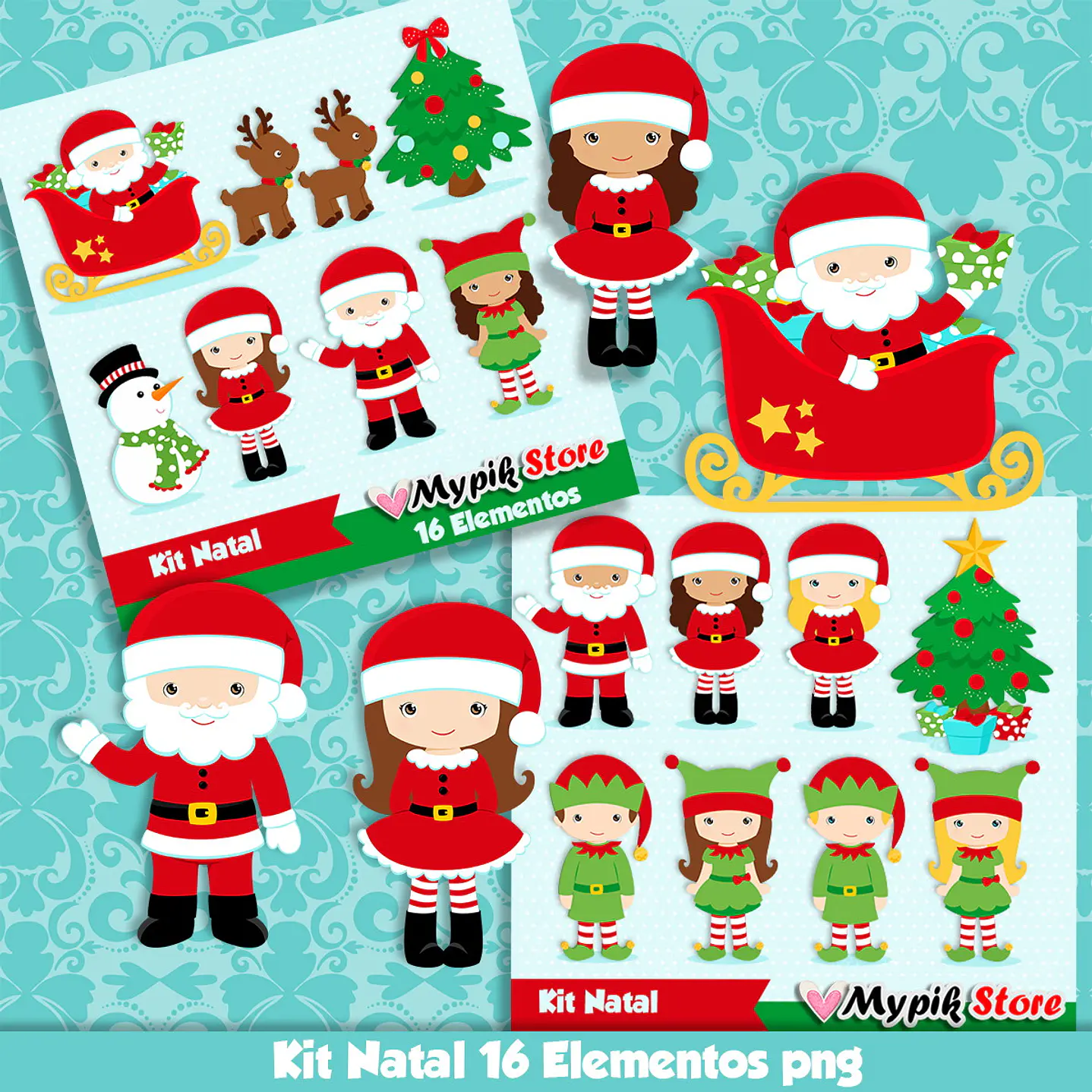 Mega Paquete Navidad con 170 Kits Digitales Imágenes y Papeles Digitales 4