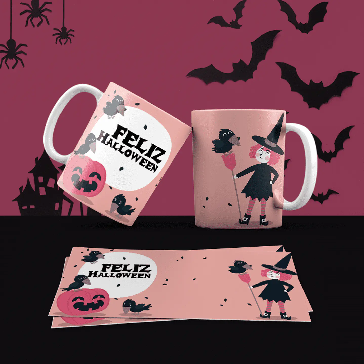 Pack 30 Artes Canecas Halloween  5