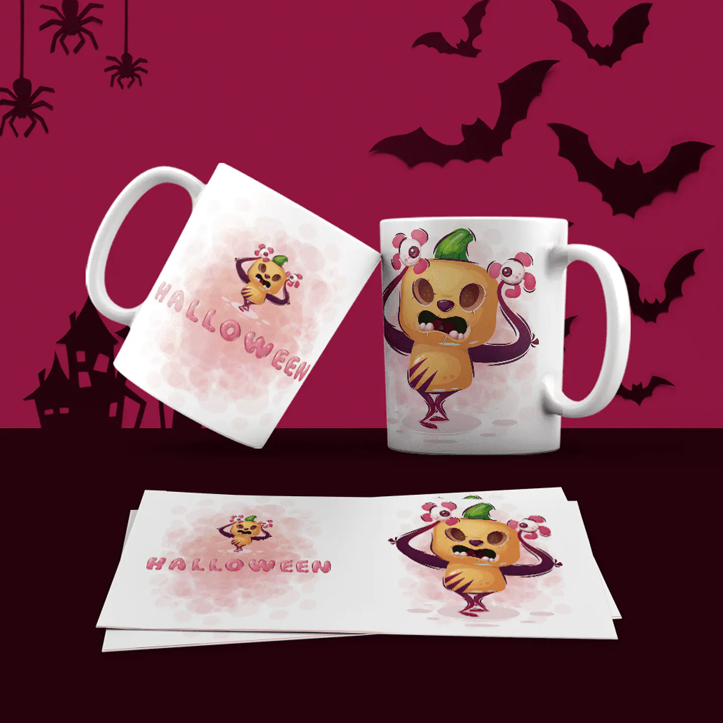 Pack 30 Artes Canecas Halloween  8