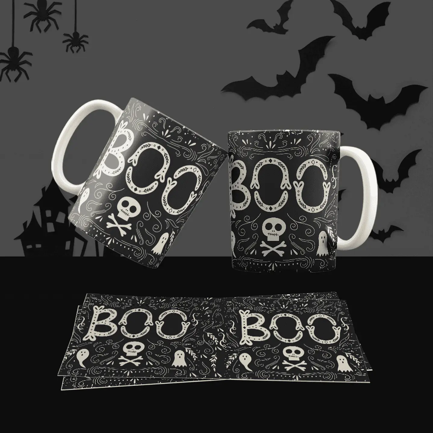 Pack 30 Artes Canecas Halloween  9