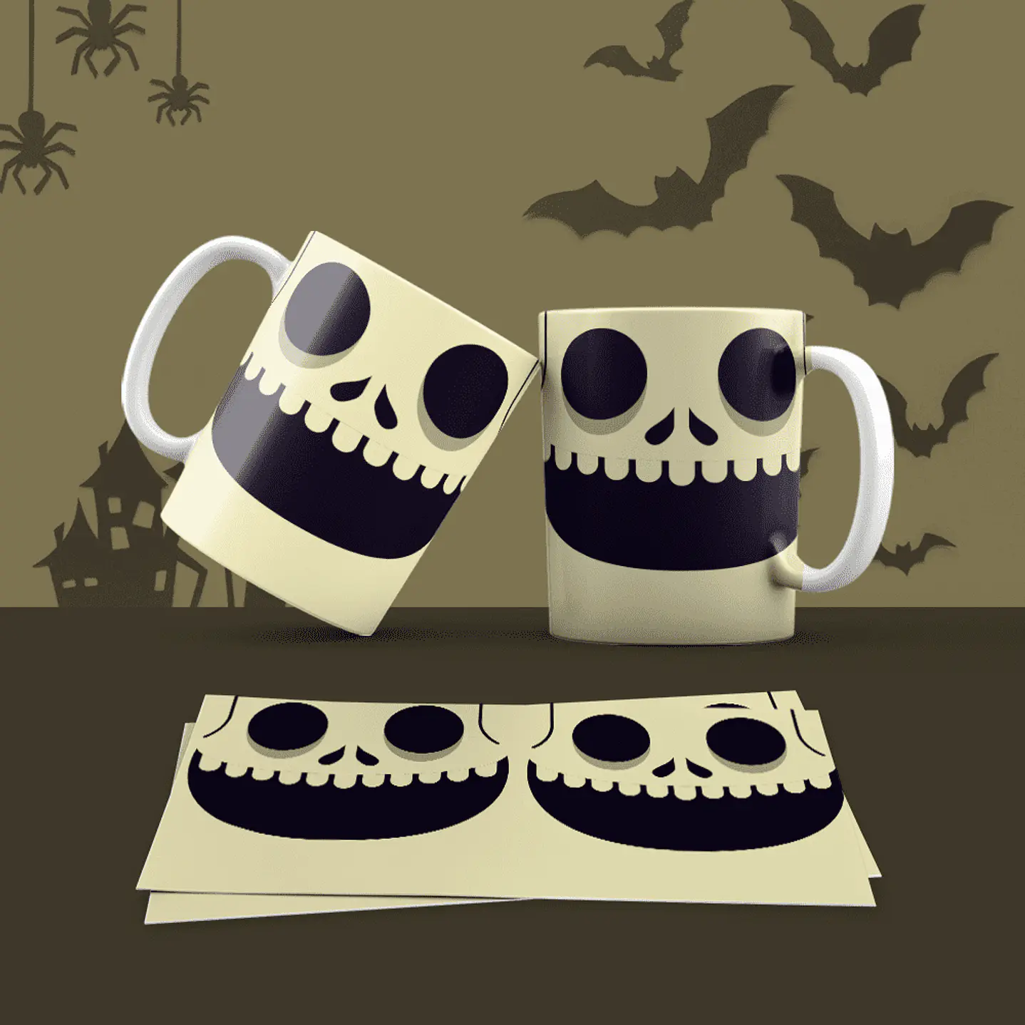 Pack 30 Artes Canecas Halloween  13