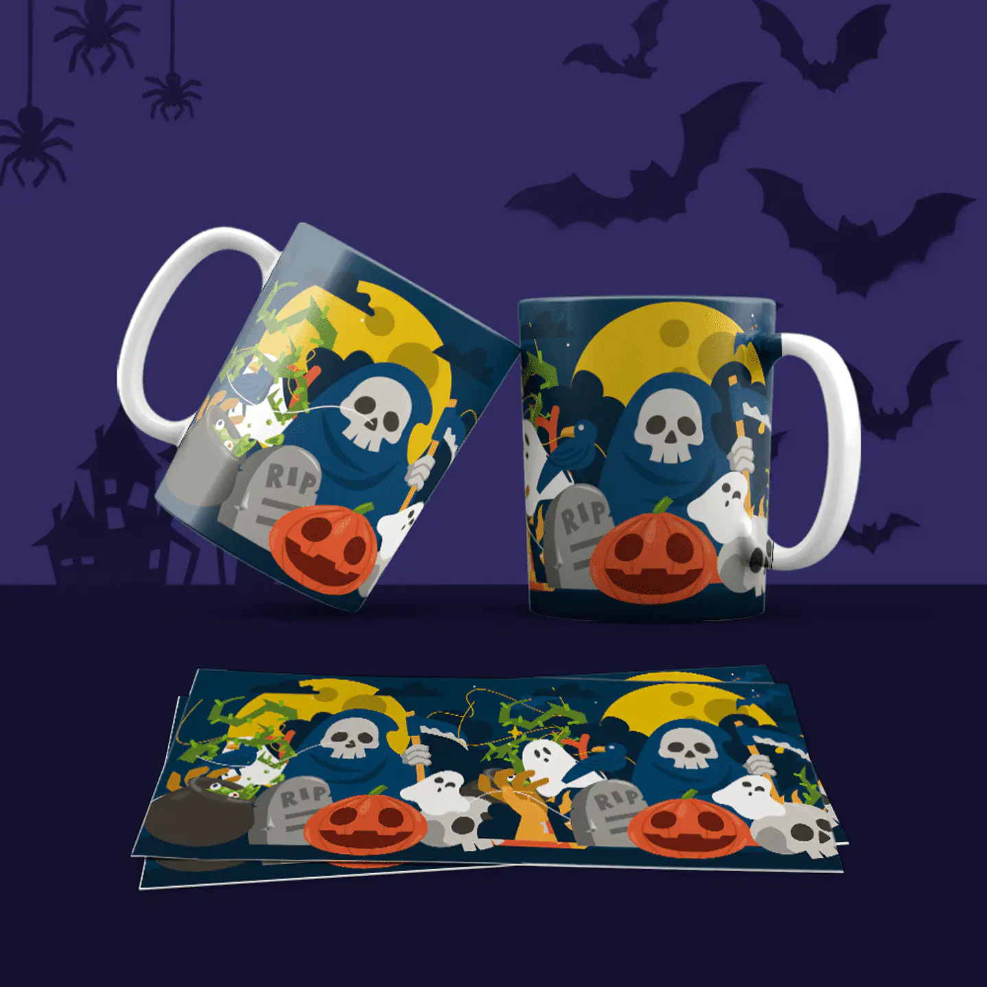 Pack 30 Artes Canecas Halloween  15