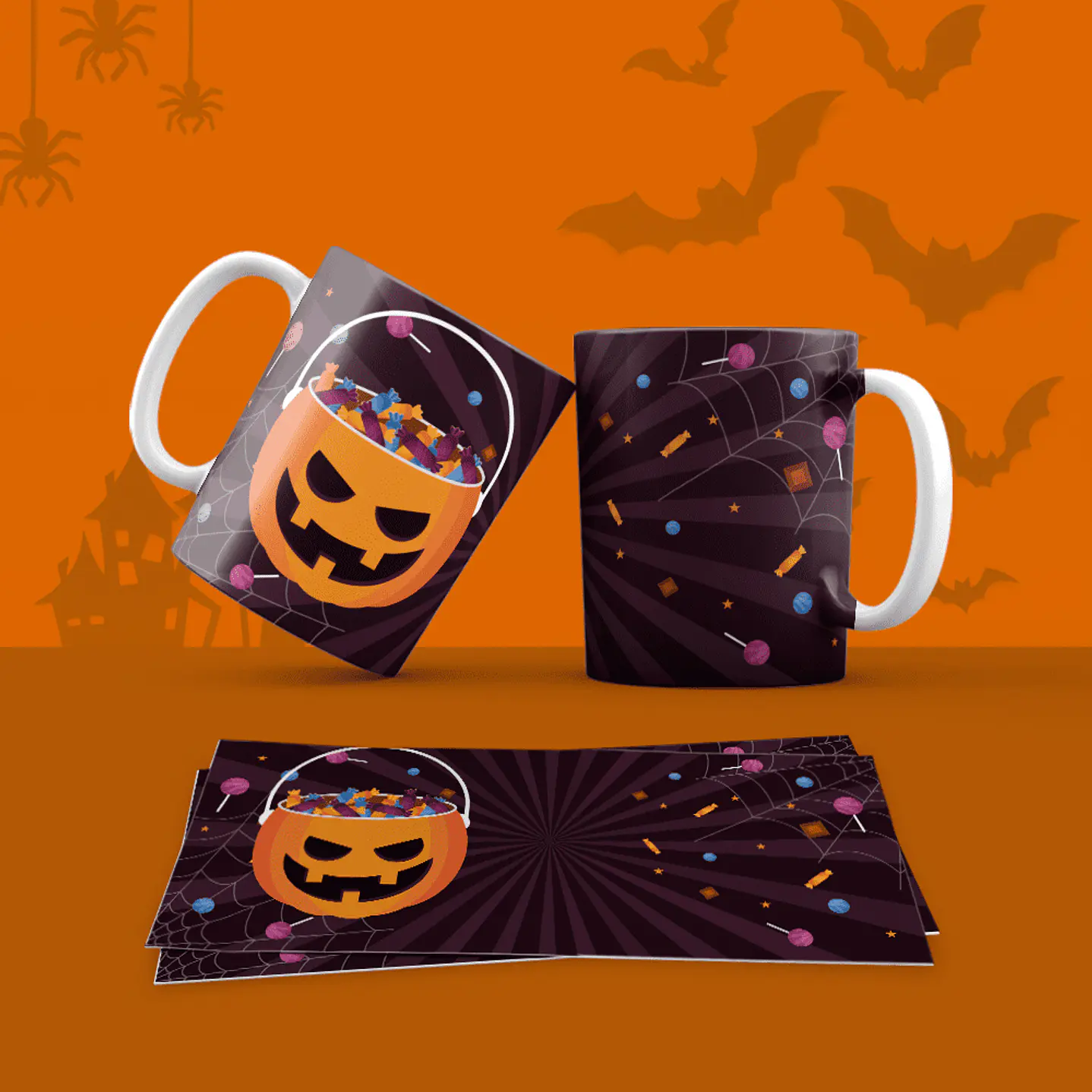 Pack 30 Artes Canecas Halloween  23