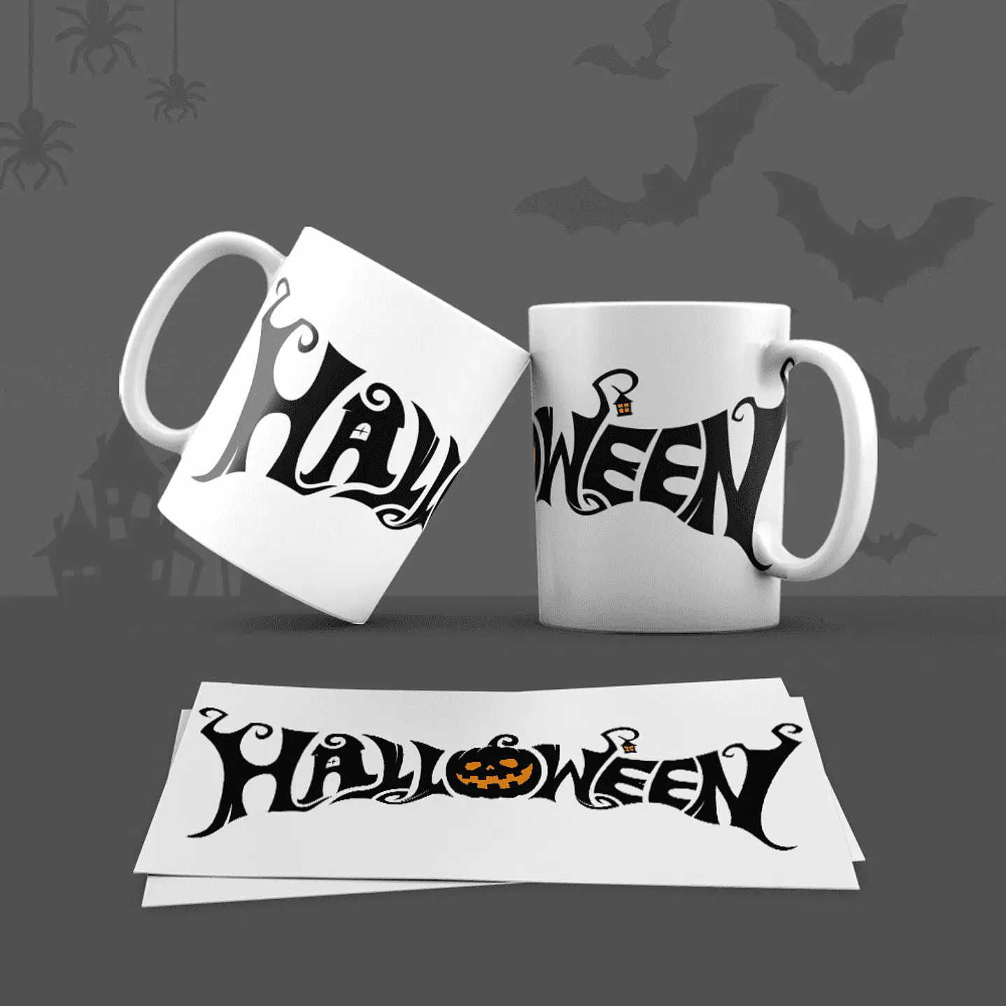 Pack 30 Artes Canecas Halloween  27