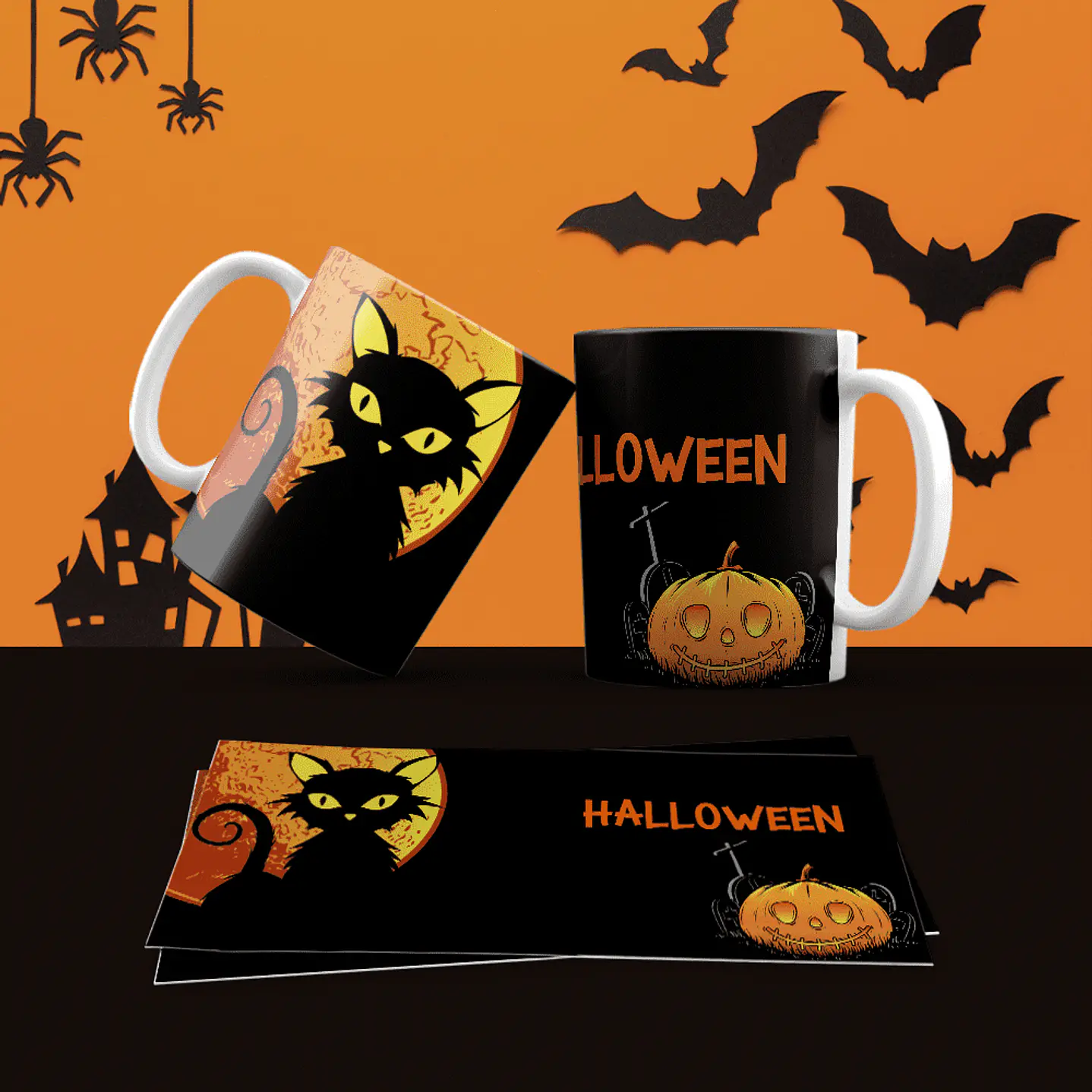 Pack 30 Artes Canecas Halloween  30
