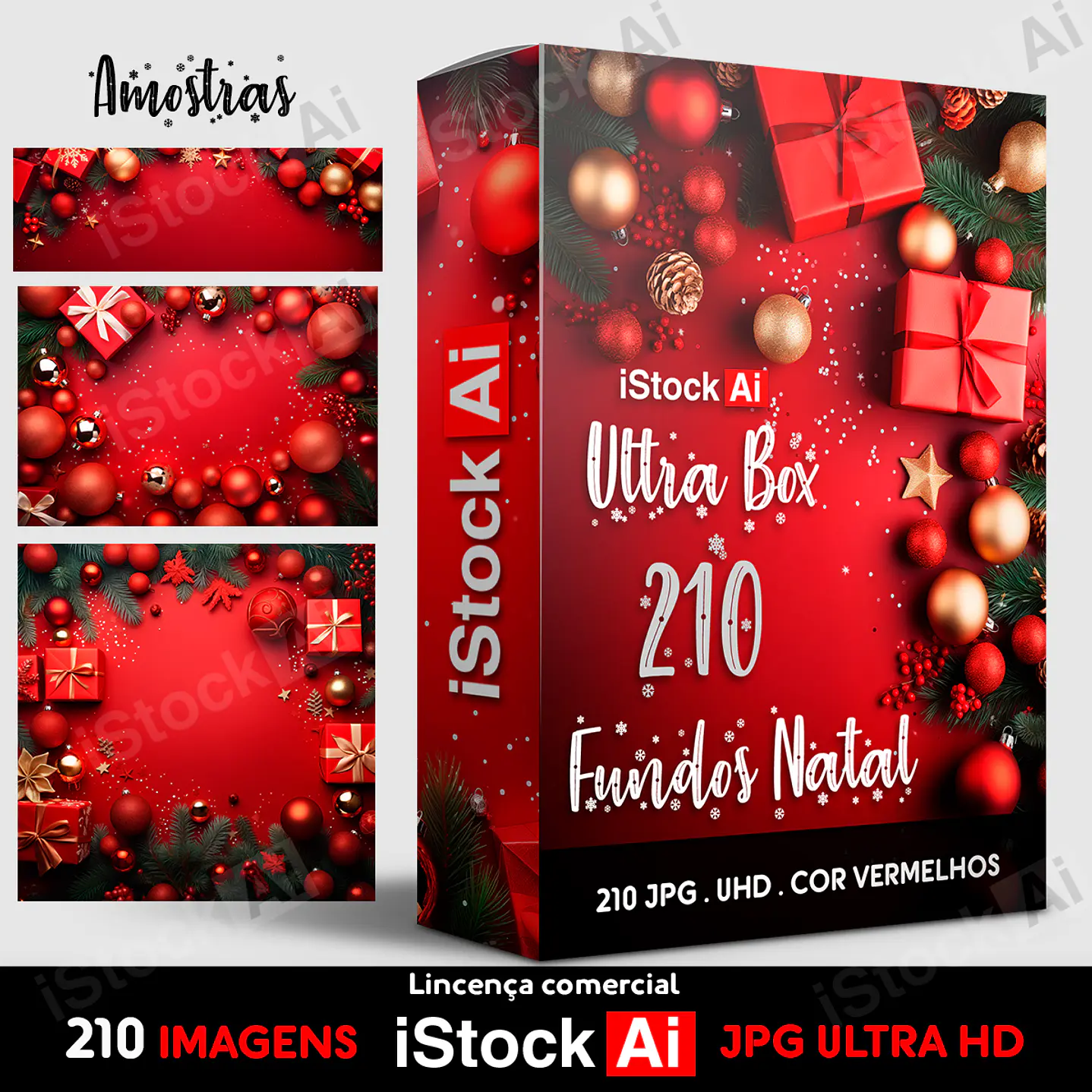 Ultra Pack 210 Fundos JPG Natal vermelho  1