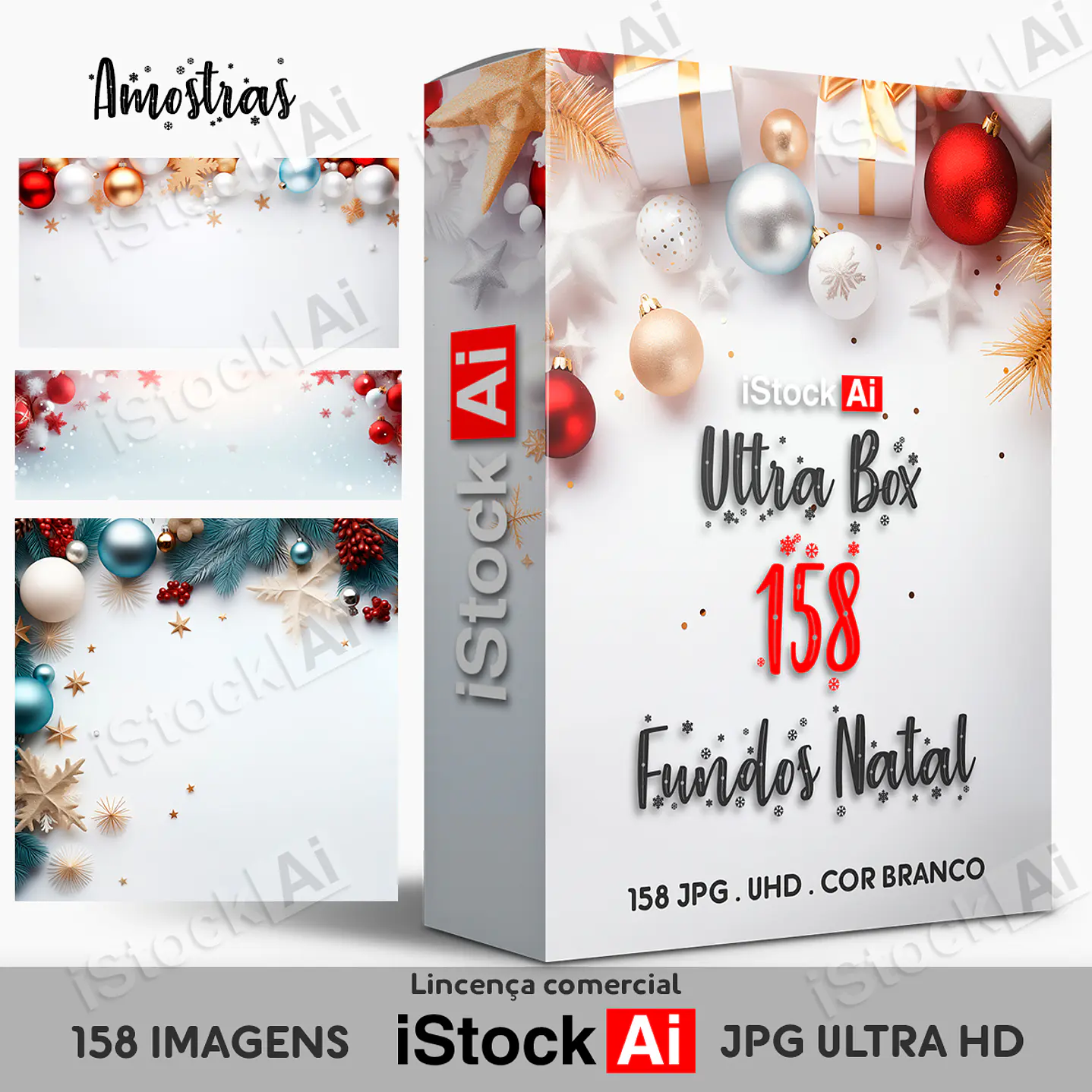 Ultra Pack 158 Fundos JPG Natal Ano Novo Branco 1