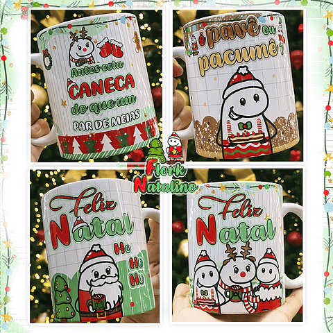  Artes para Canecas Flork Natalino  