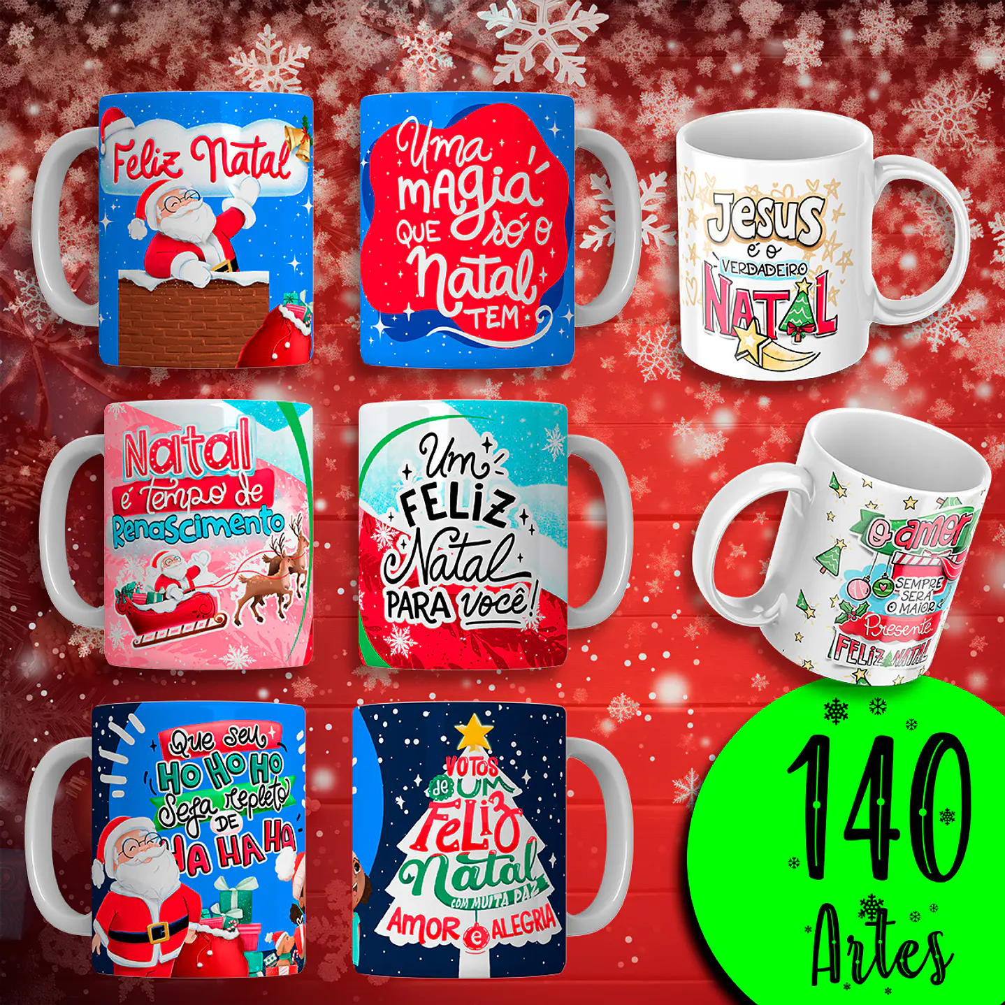 Mega Pack Artes Prontas para Canecas Natal 1