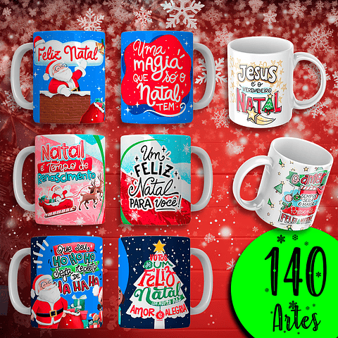 Mega Pack Artes Prontas para Canecas Natal