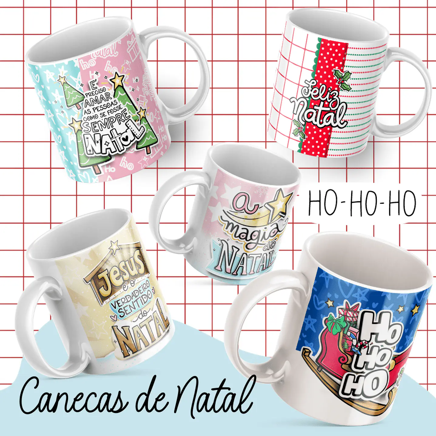 Mega Pack Artes Prontas para Canecas Natal 2