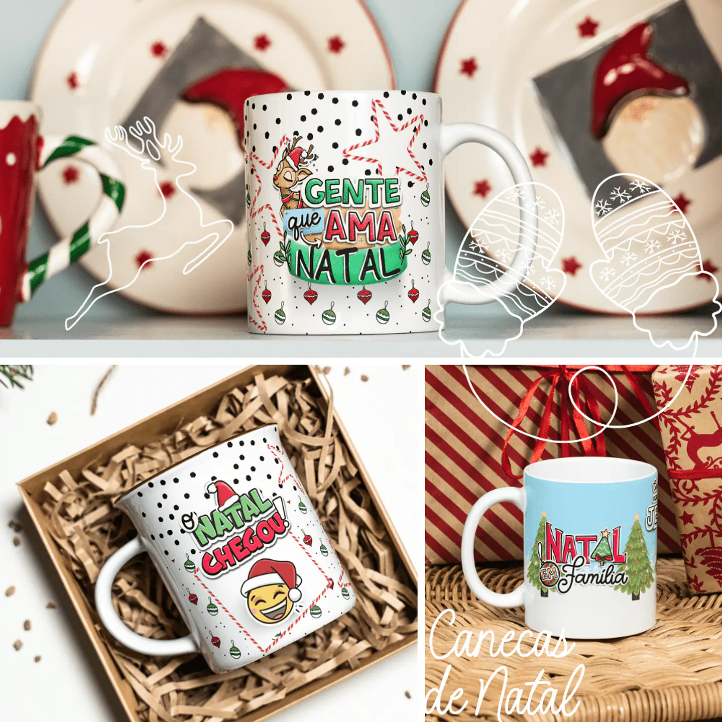 Mega Pack Artes Prontas para Canecas Natal 6
