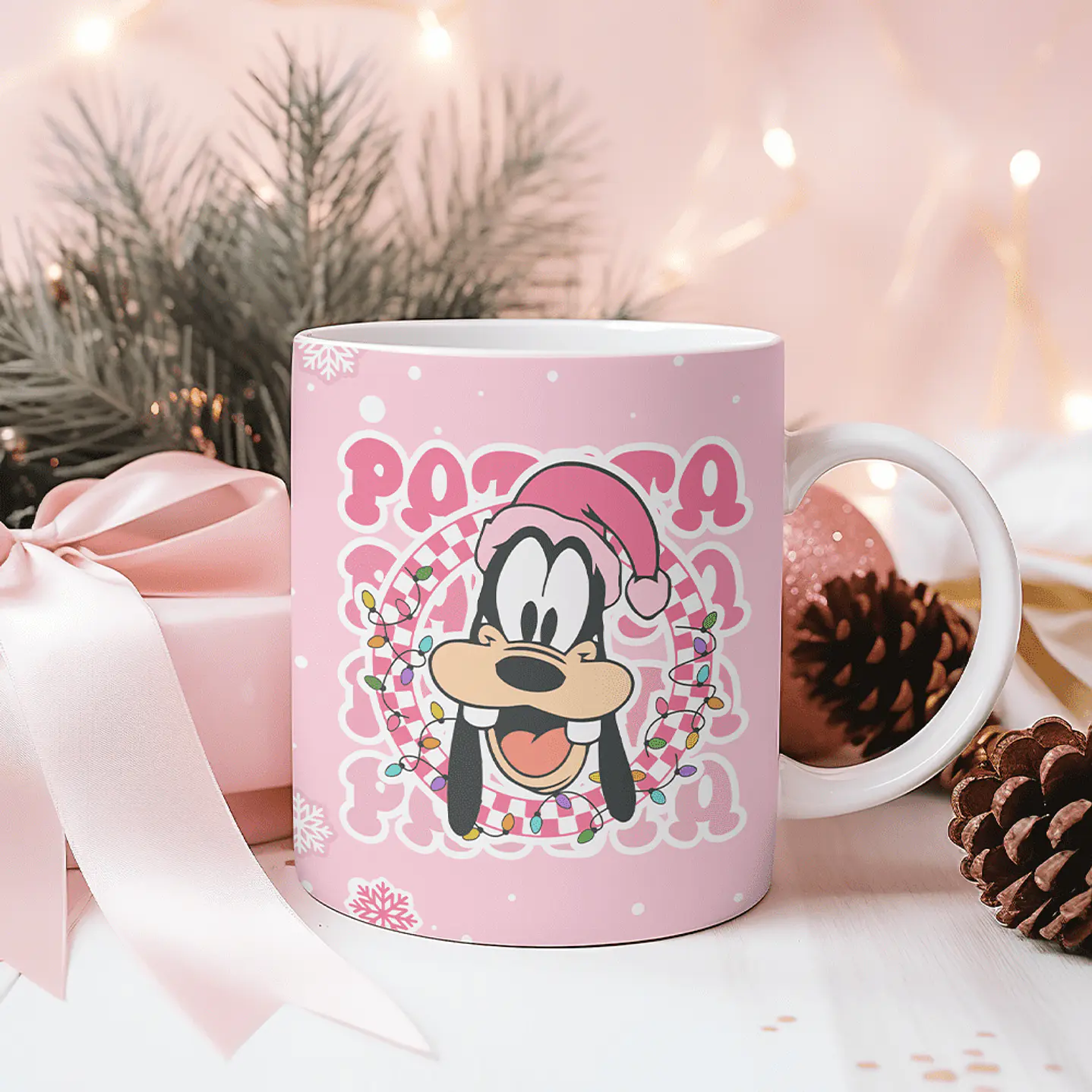 12 Artes Canecas 3D Turma do Mickey Natal Rosa 6