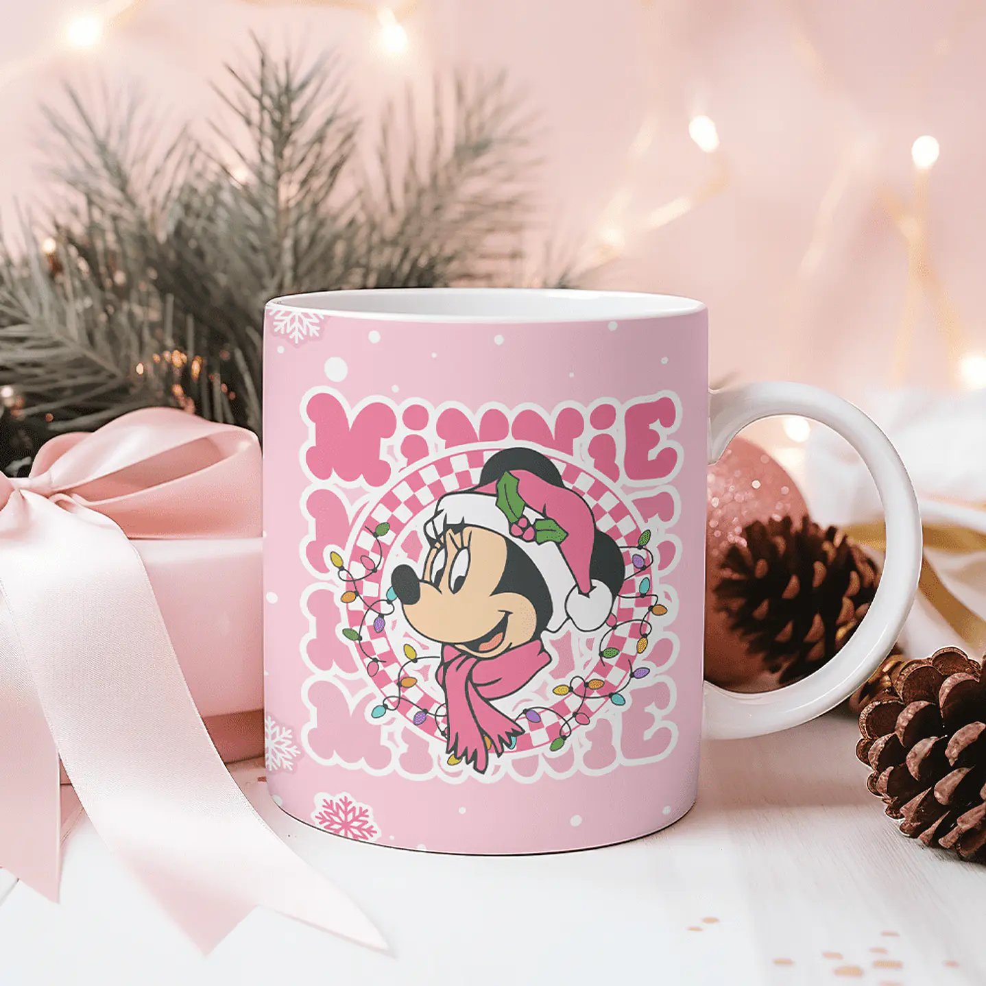 12 Artes Canecas 3D Turma do Mickey Natal Rosa 7