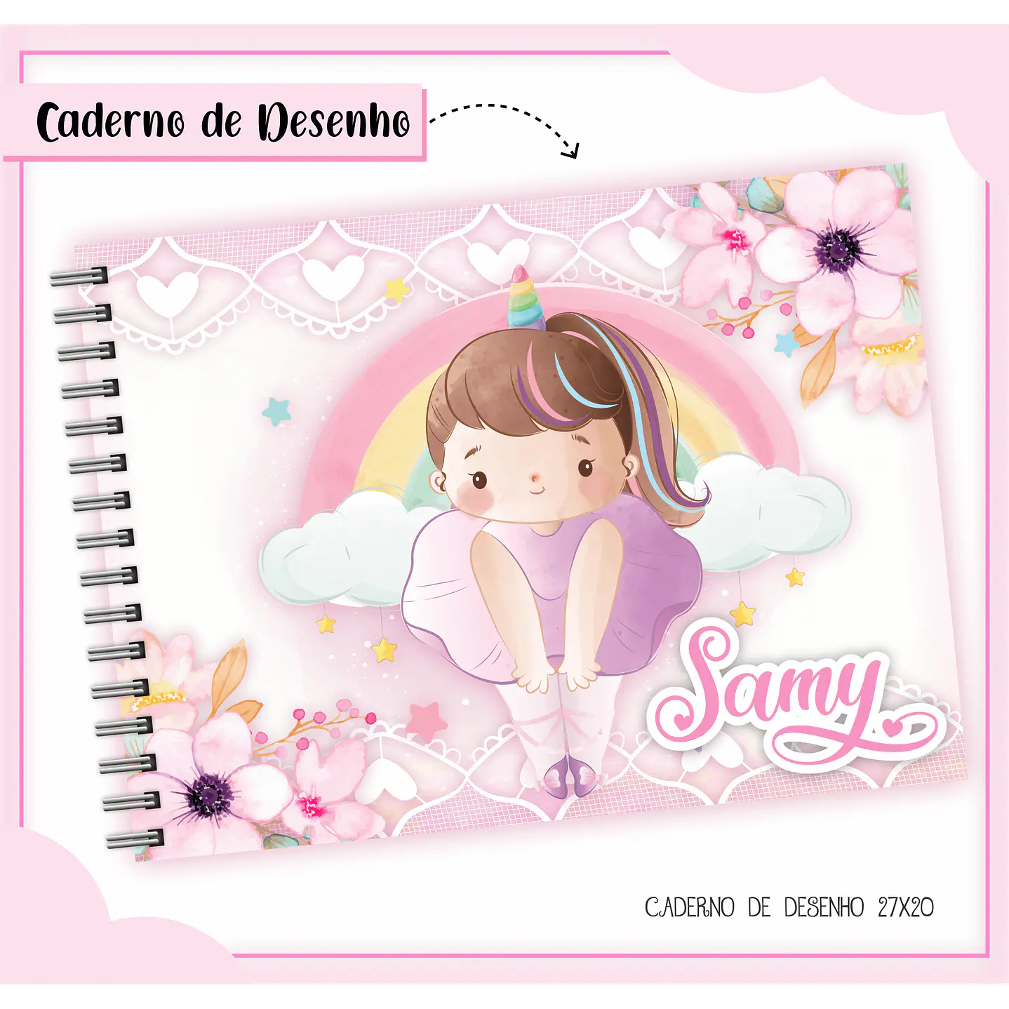Pack Encadernação escolar Bailarina Unicórnio 2