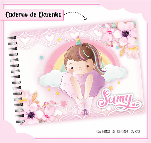 Pack Encadernação escolar Bailarina Unicórnio