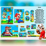 Kit Digital Etiqueta Escolar Super Mario