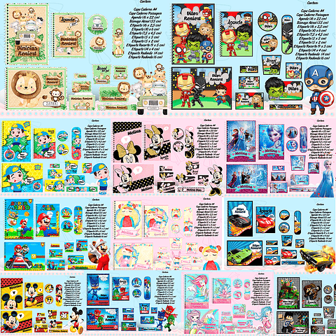 20 Temas Etiquetas Escolar - Arquivos de corte Volta as Aulas 