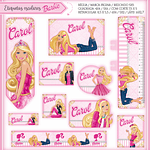 Arquivo de Corte Etiqueta Escolar Barbie