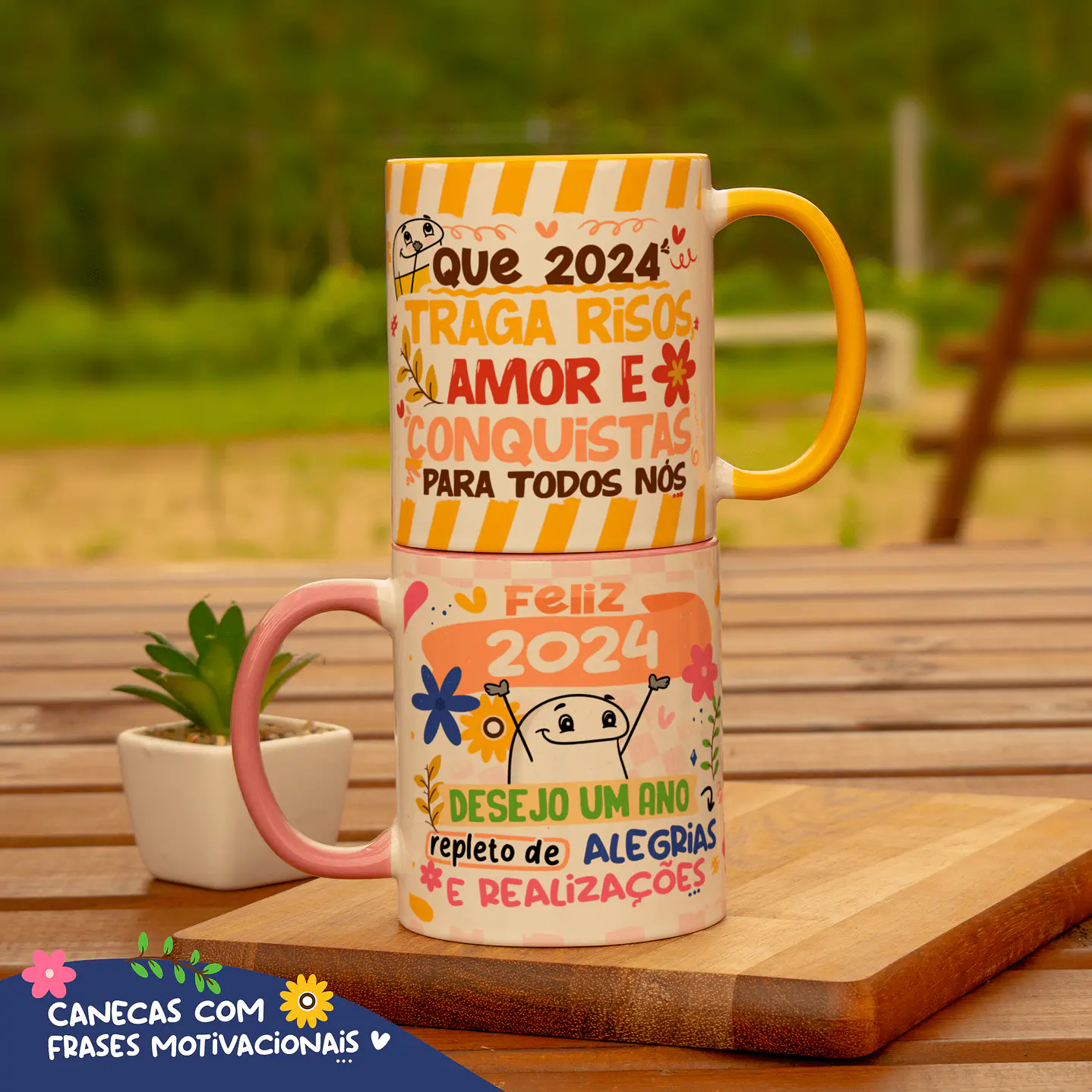 Kit Digital 20 Artes PNG Flork para Canecas Ano novo 2024 6