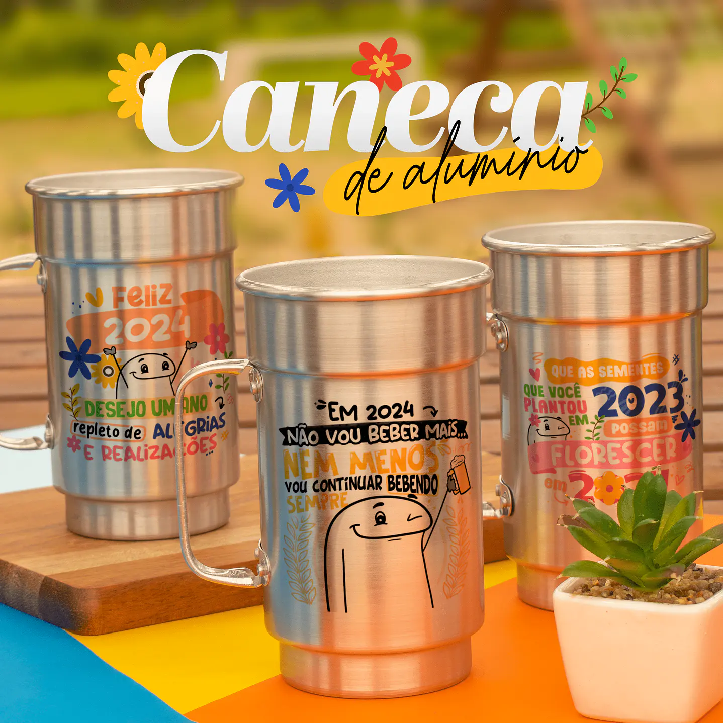 Kit Digital 20 Artes PNG Flork para Canecas Ano novo 2024 11