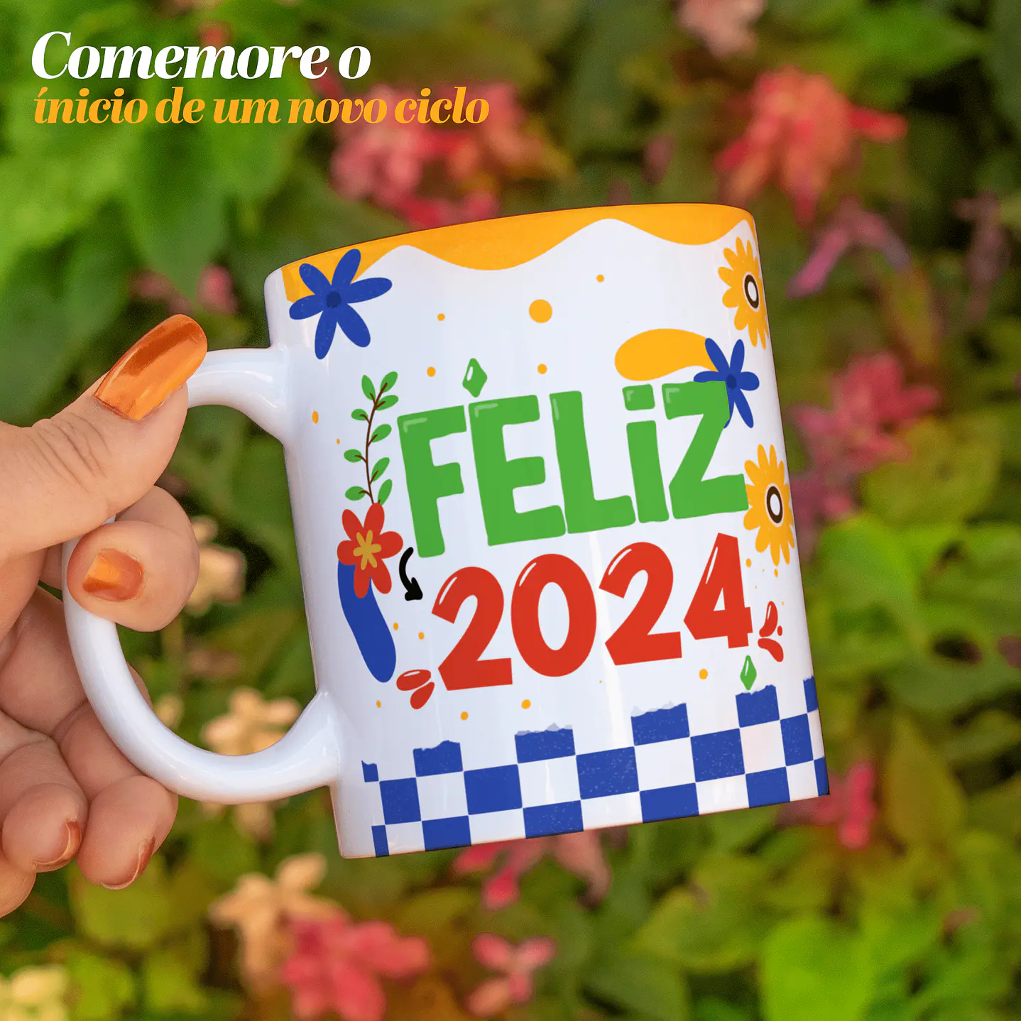 Kit Digital 20 Artes PNG Flork para Canecas Ano novo 2024 13