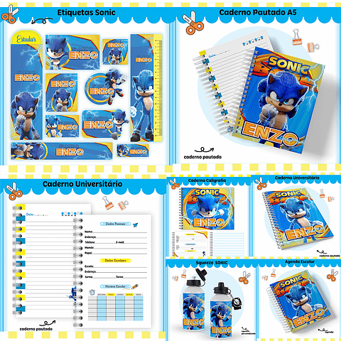 Kit Digital Encadernação Sonic Completo
