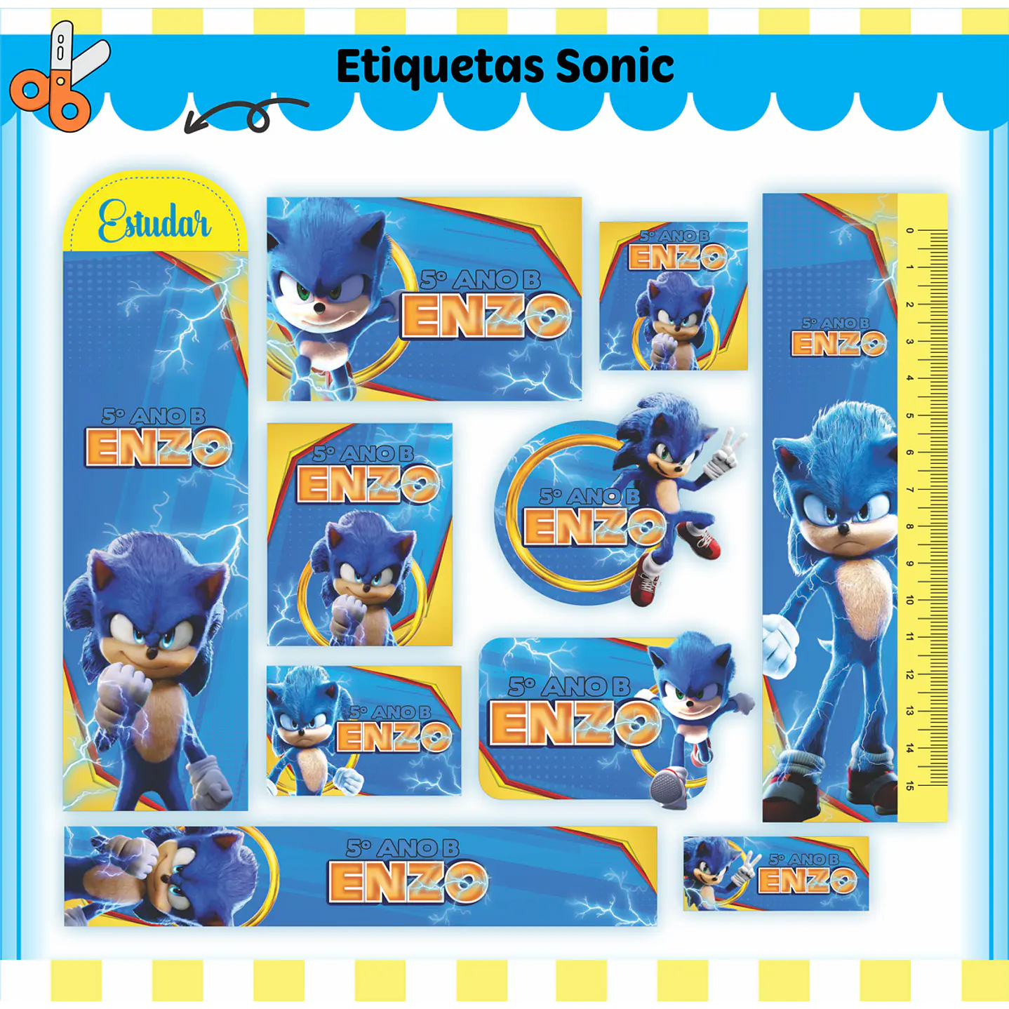 Kit Digital Encadernação Sonic Completo 3
