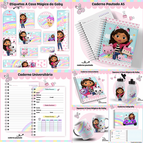 Kit Digital Encadernação A Casa Mágica da Gabby