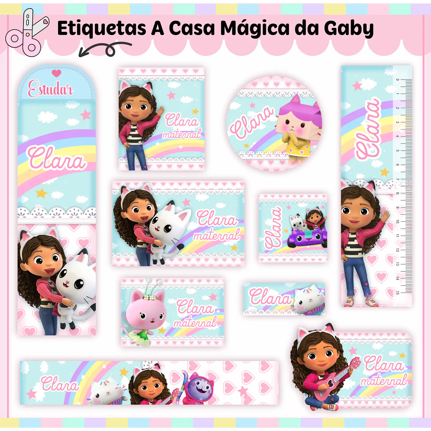 Kit Digital Encadernação A Casa Mágica da Gabby 2