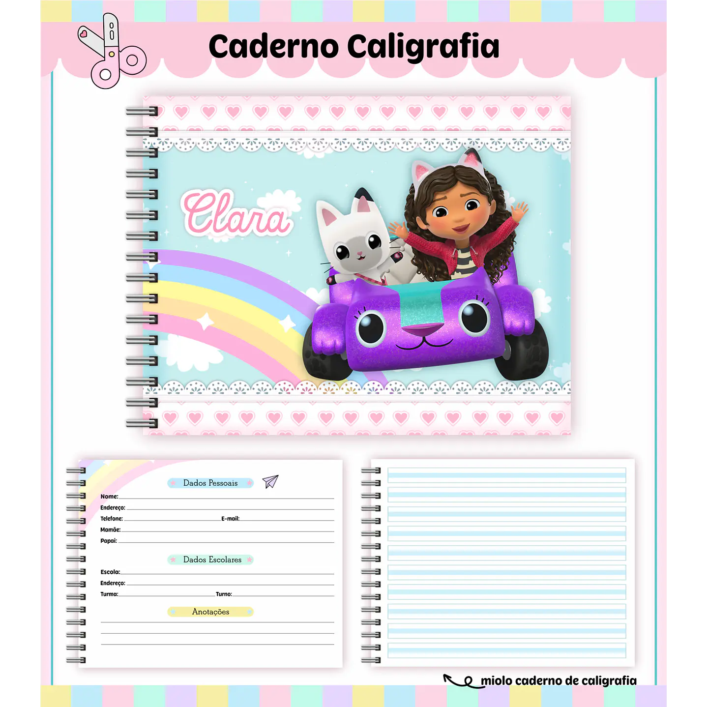 Kit Digital Encadernação A Casa Mágica da Gabby 6
