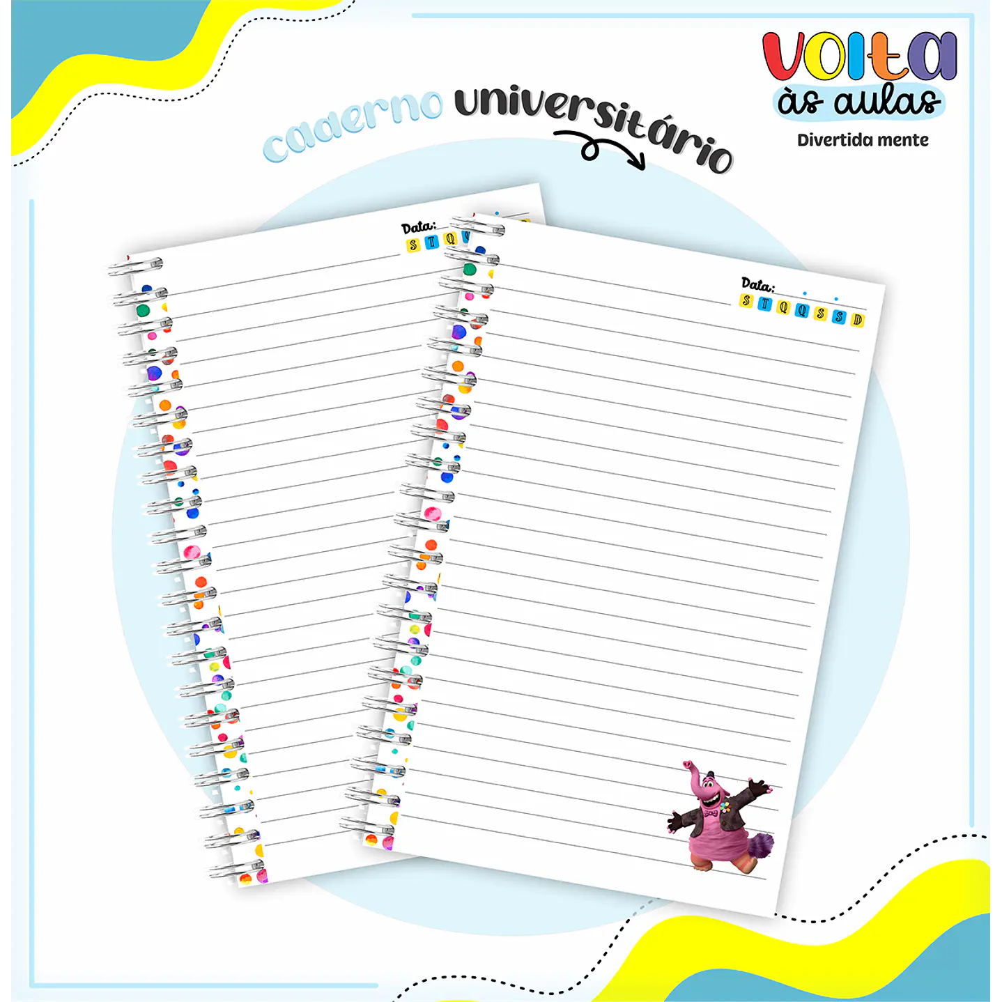 Kit Digital Encadernação Divertida Mente - Volta às Aulas  7