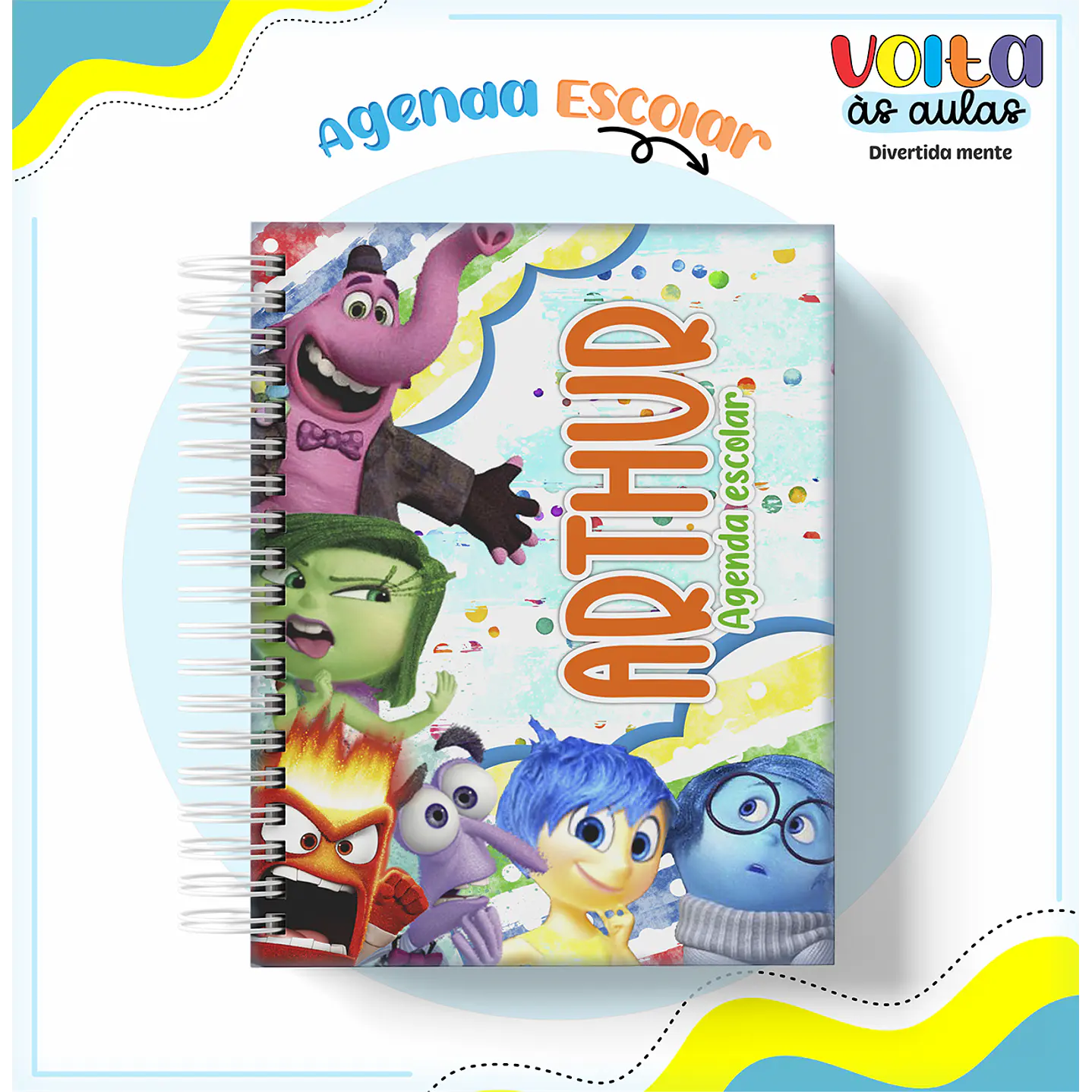 Kit Digital Encadernação Divertida Mente - Volta às Aulas  12