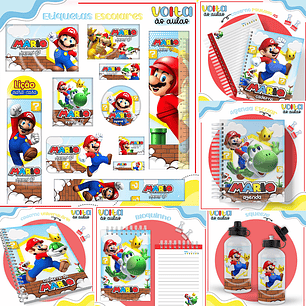 Kit Digital Encadernação Super Mario - Volta às Aulas