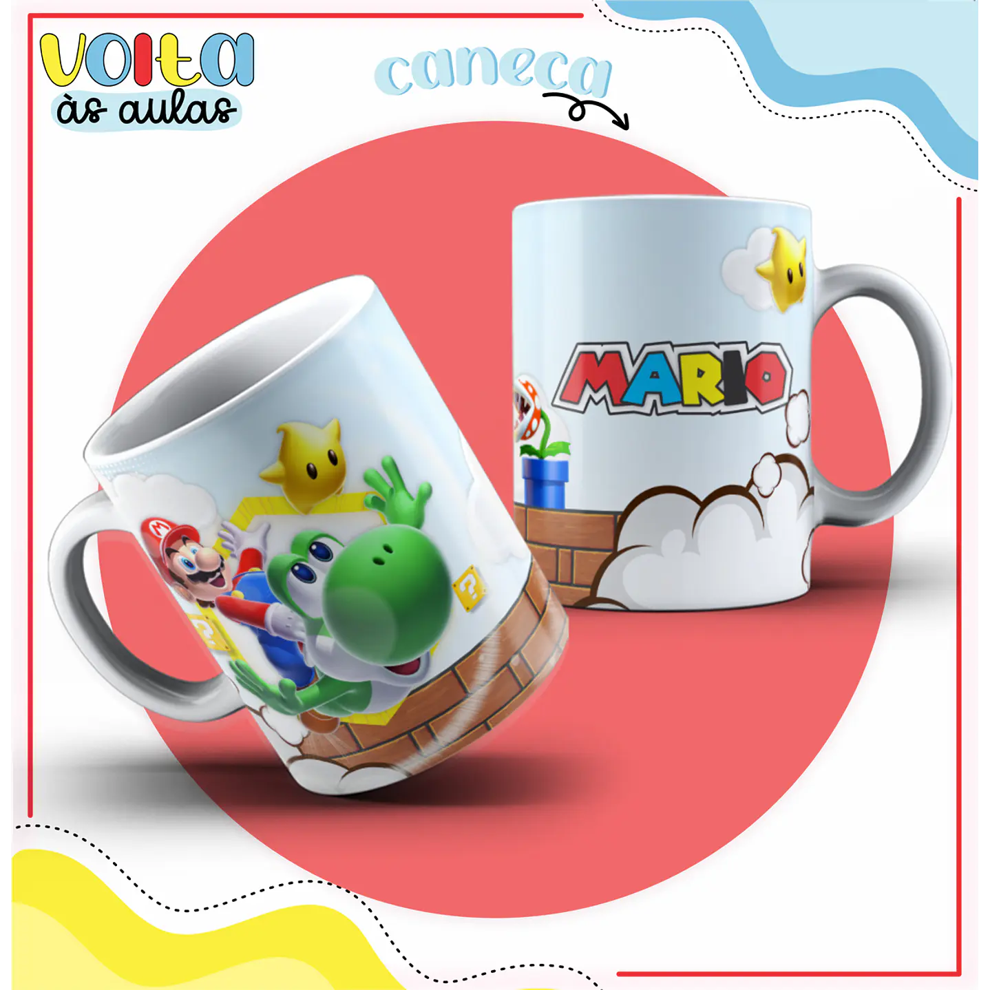 Kit Digital Encadernação Super Mario - Volta às Aulas 4