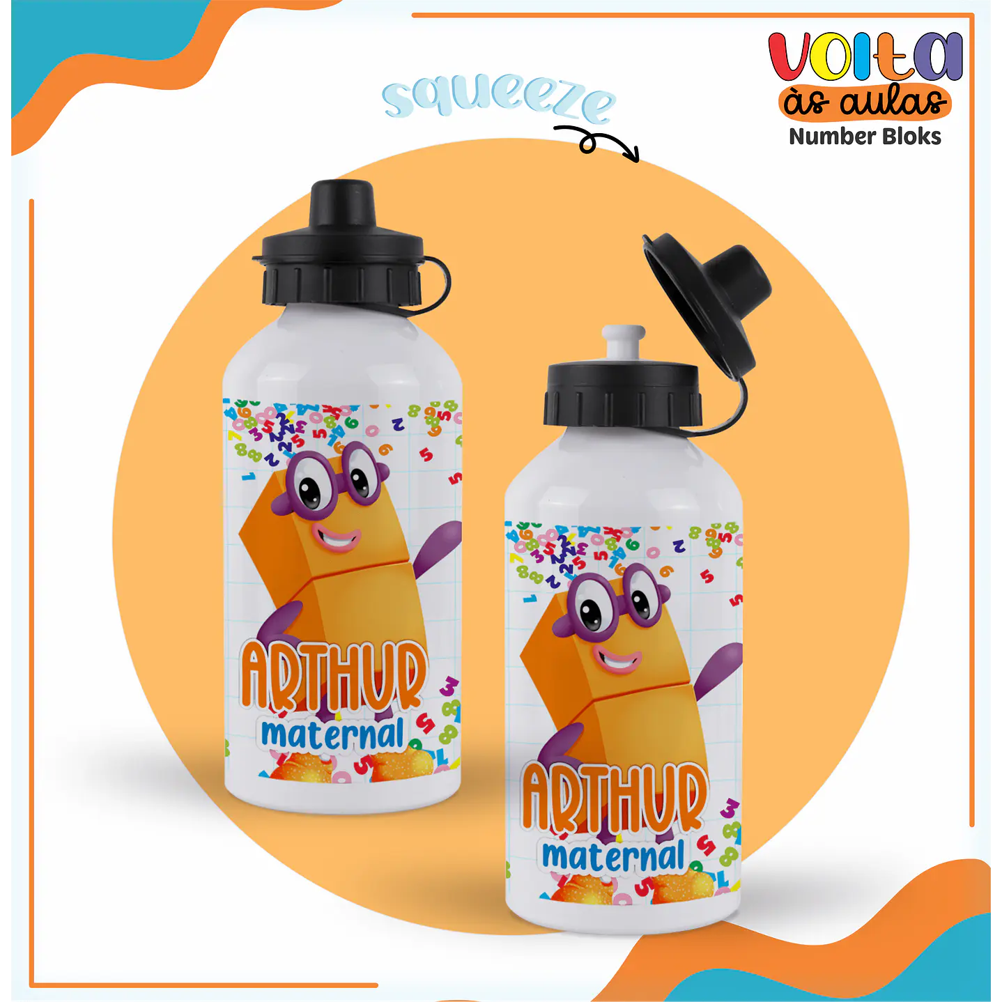 Kit Digital Encadernação Number Bloks -  Volta às Aulas  13
