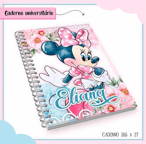 Kit Digital Encadernação Minnie Rosa - Volta às Aulas 
