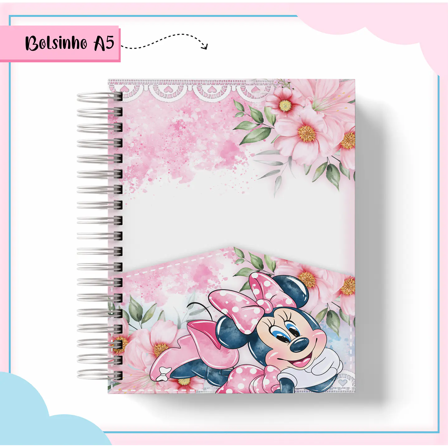 Kit Digital Encadernação Minnie Rosa - Volta às Aulas  4
