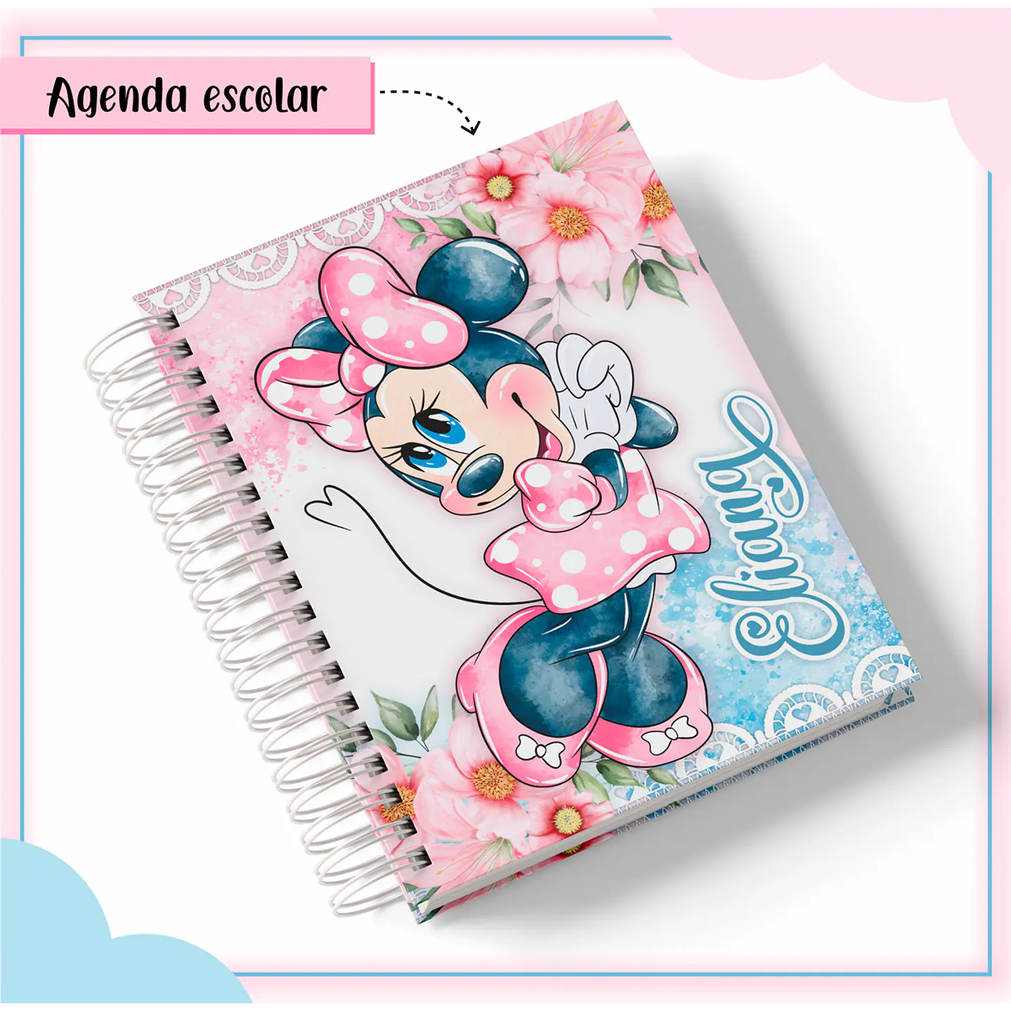 Kit Digital Encadernação Minnie Rosa - Volta às Aulas  7