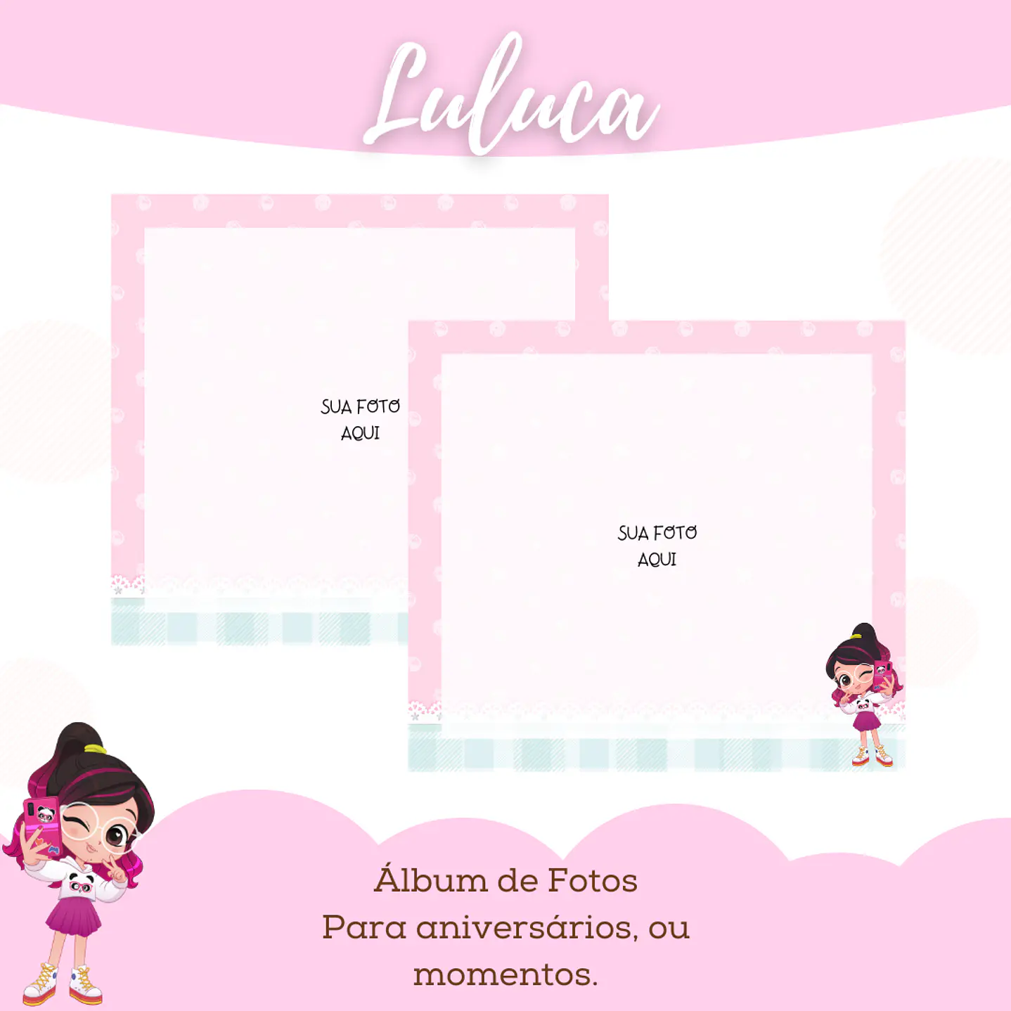Kit Digital Encadernação Maternidade Luluca Rosa 6