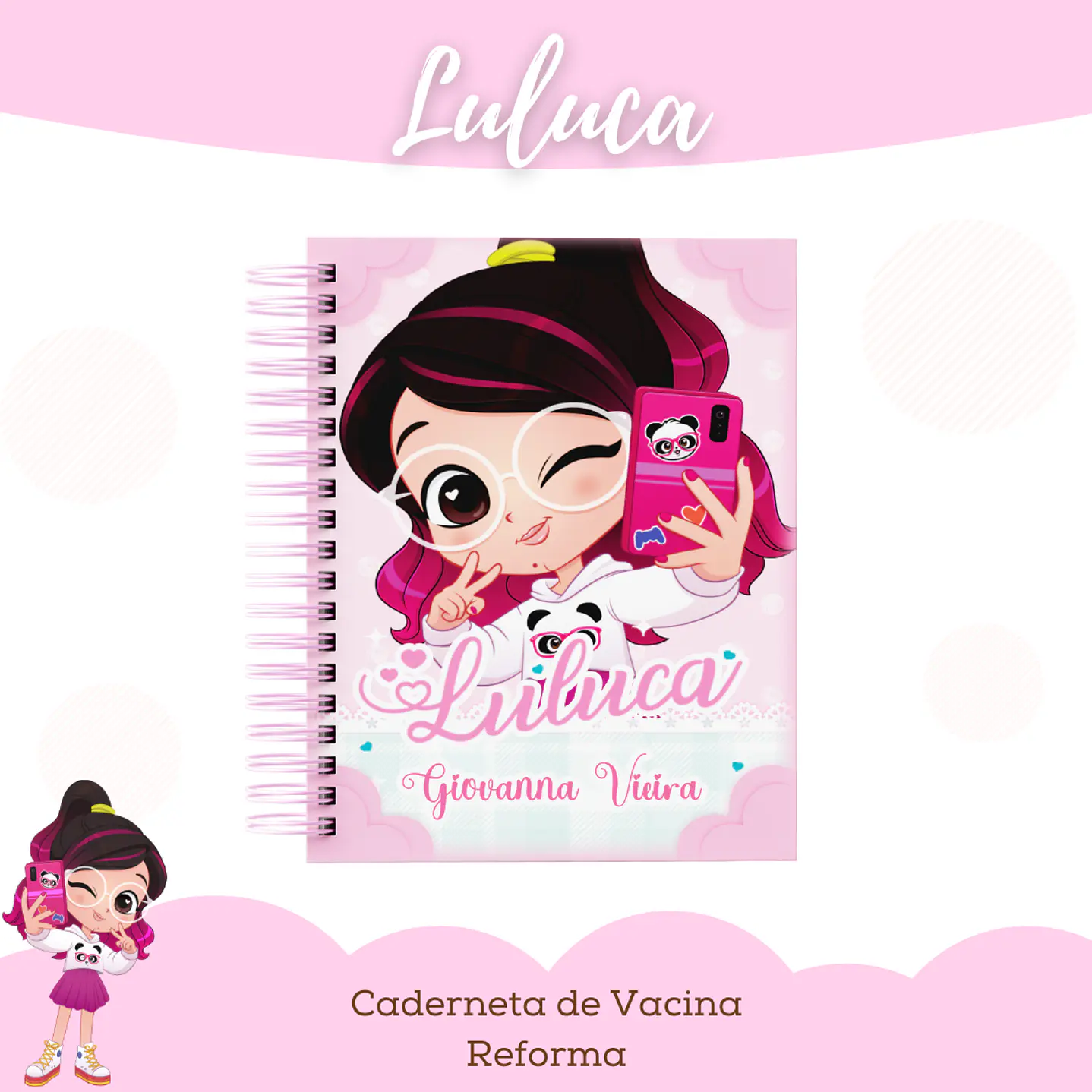 Kit Digital Encadernação Maternidade Luluca Rosa 7