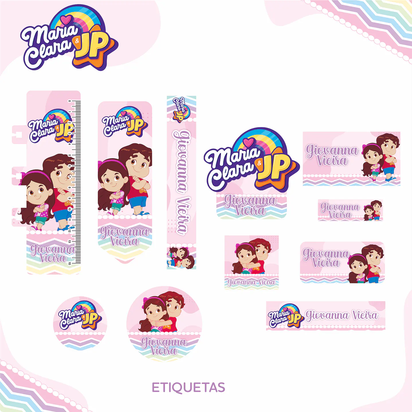Kit Digital Encadernação Maria Clara e JP Menina - Volta às Aulas 10