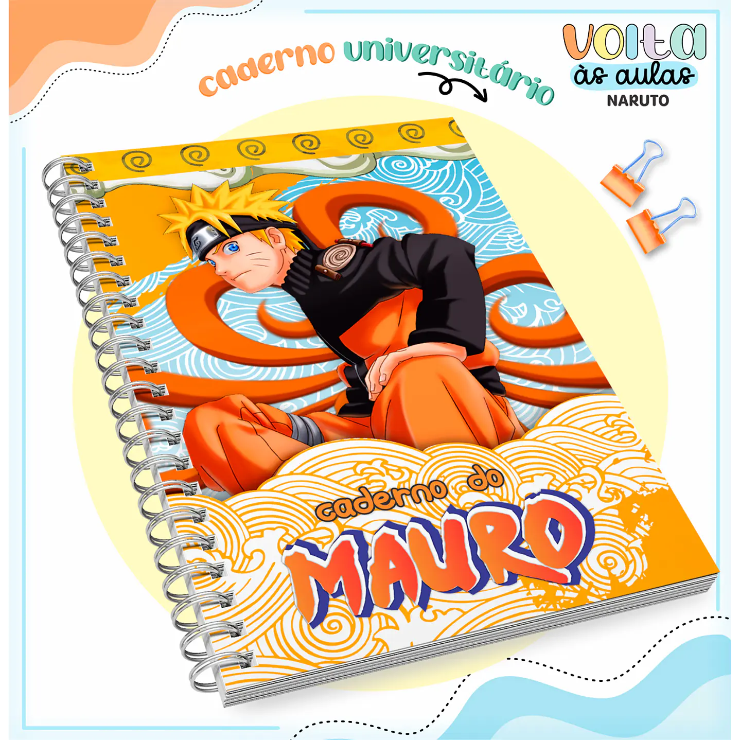 Kit Digital Encadernação Naruto - Volta às Aulas  7